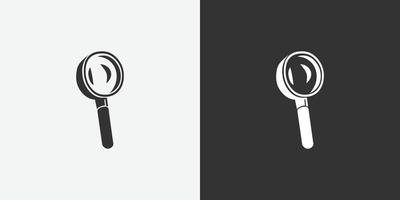 búsqueda, icono de vector de lupa. símbolos vectoriales en blanco y negro para su diseño