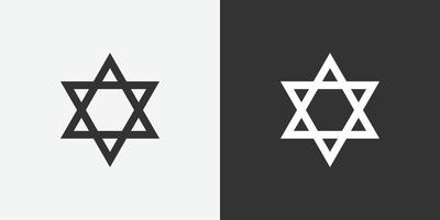 Star of David, the national symbol of the State of Israel icon. vector