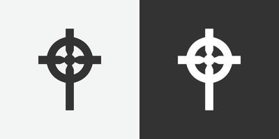 Celtic cross vector icon. Black and white vector symbols for your design. Vector illustration eps10