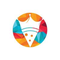 plantilla de diseño del logotipo del vector del rey de la pizza. diseño de icono de corona y rebanada de pizza.