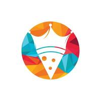 Pizza king vector logo design template. Crown and pizza slice icon design.