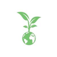 Globe tree vector logo design template. Planet and eco symbol or icon.