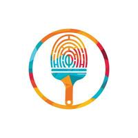Biometric paint vector logo design concept. Fingerprint and paint brush icon design.