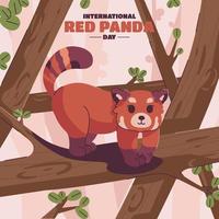 concepto del día del panda rojo vector