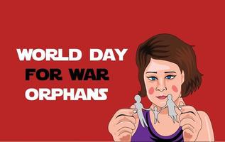 World day for war orphans poster vector