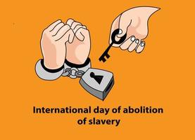 cartel del día internacional de la abolición de la esclavitud vector