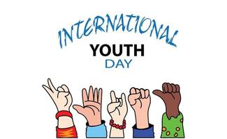 International youth day vector