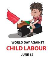 World day againt child labour vector poster