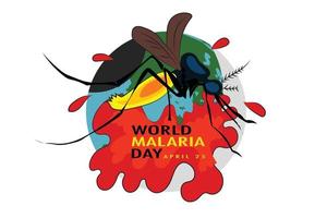 ilustración de vector de cartel del día mundial de la malaria