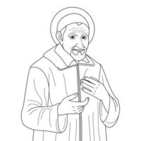 Saint Vincent de Paul Vector Illustration Outline Monochrome