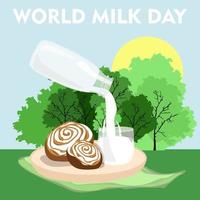 diseño gráfico vectorial del día mundial de la leche vector