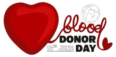 World blood donor day poster on June 14th vector isolated banner or poster