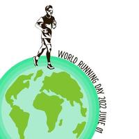 World running day concept vector design for post, banner