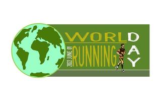 World running day concept vector design for post, banner