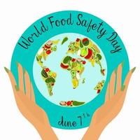 World food safety day on June 7 banner, poster or card vector clipart