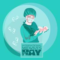 Midwives International Day, 5th May professional holiday vector poster.