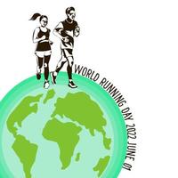 World running day concept vector design for post, banner