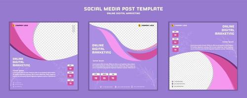 Social media post template modern design, for digital marketing online or poster marketing template vector