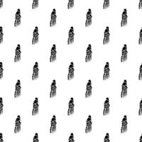 Black skeletons in various poses pattern. Halloween design. Perfect for fall, holidays, fabric, textile. Seamless repeat swatch. vector