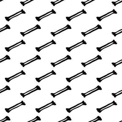 Black skeletons in various poses pattern. Halloween design. Perfect for fall, holidays, fabric, textile. Seamless repeat swatch.