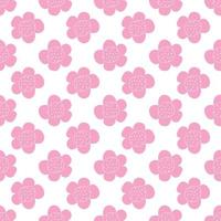 Floral seamless vector pattern with flowers. Spring flora. Simple hand-drawn kids style. Pretty ditsy for fabric, textile, wallpaper. Digital paper in white background
