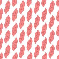 Leafs seamless pattern. Vector hand drawn botanical illustration. Pretty scandi style for fabric, textile, wallpaper. Digital paper in white background
