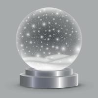 Christmas snow globe isolated. vector