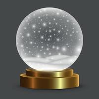 Christmas snow globe isolated. vector