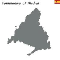 mapa de alta calidad comunidad autónoma de españa. vector