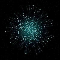 líneas de fuegos artificiales con partículas de polvo de estrellas vector