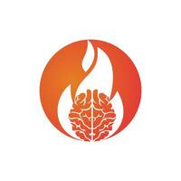 Fire brain vector logo design template.