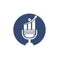 Financial podcast mic vector logo design. illustration of a microphone and a business graph icon design.