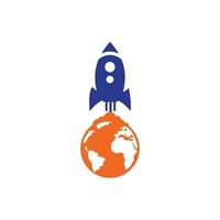 plantilla de diseño de logotipo de vector de cohete de globo. concepto de logotipo de conexión rápida.