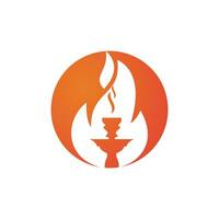 diseño del logotipo del vector de fuego de la cachimba. barra árabe o casa, plantilla de diseño de vector de tienda.