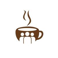 Coffee people vector logo design. Cafe or restaurant symbol.