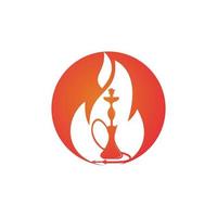 diseño del logotipo del vector de fuego de la cachimba. barra árabe o casa, plantilla de diseño de vector de tienda.