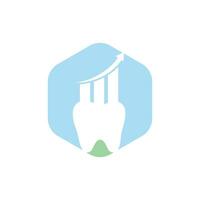 plantilla de diseño de logotipo de vector de estadística dental. concepto de logotipo de icono de finanzas de dentista.