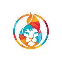 plantilla de diseño de logotipo de vector de fuego de león. concepto creativo de diseño de logotipo de fuego de león o llama de león.