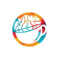 Coffee brain vector logo design template.