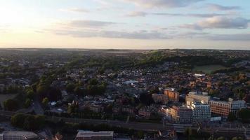 Luton City Centre and Local Buildings, High Angle Drone's View of Luton City Centre and Railway Station. Luton England Great Britain video
