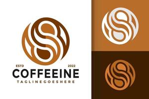 letra s con diseño de logotipo creativo de café, vector de logotipos de identidad de marca, logotipo moderno, plantilla de ilustración vectorial de diseños de logotipos