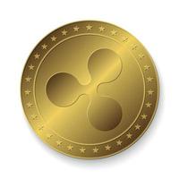 golden Ripple coin vector