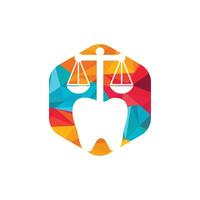 Dental law vector logo design. Tooth and balance icon design.