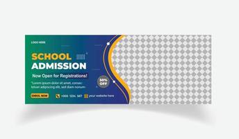 Kids school education admission timeline cover layout and web banner template vector