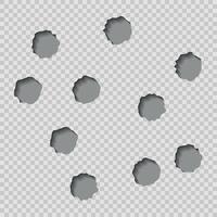 bullet holes. Isolated vector