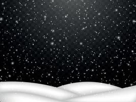 fondo abstracto de copo de nieve. caída de nieve con ventisquero vector