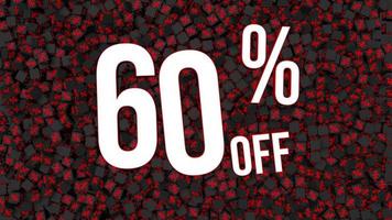Sixty Percent Off 3D Text Falling on Percentage Cube, Dynamic 3D Rendering, video