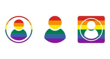 Set of LGBT avatar icon. Pride flag human symbol. vector illustration
