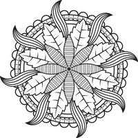 Hand drawing mandala flower pattern coloring page, vector