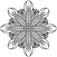 Hand drawing mandala flower pattern coloring page, vector